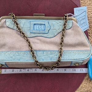 Cynthia Rowley Light Blue and Beige Clutch
